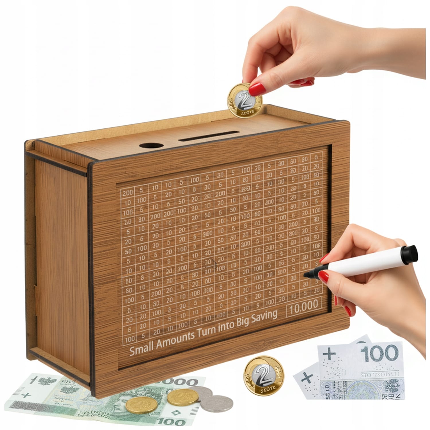 Prezent Skarbonka Wykreślana Cel Wyzwanie Oszczędzanie Upominek Na Marzenia