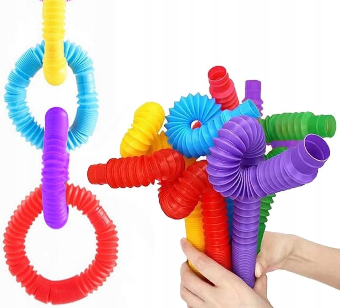 Rurki Tuby Sensoryczne Dla Dzieci Do Zabawy Zestaw 10 szt Tuby Pop