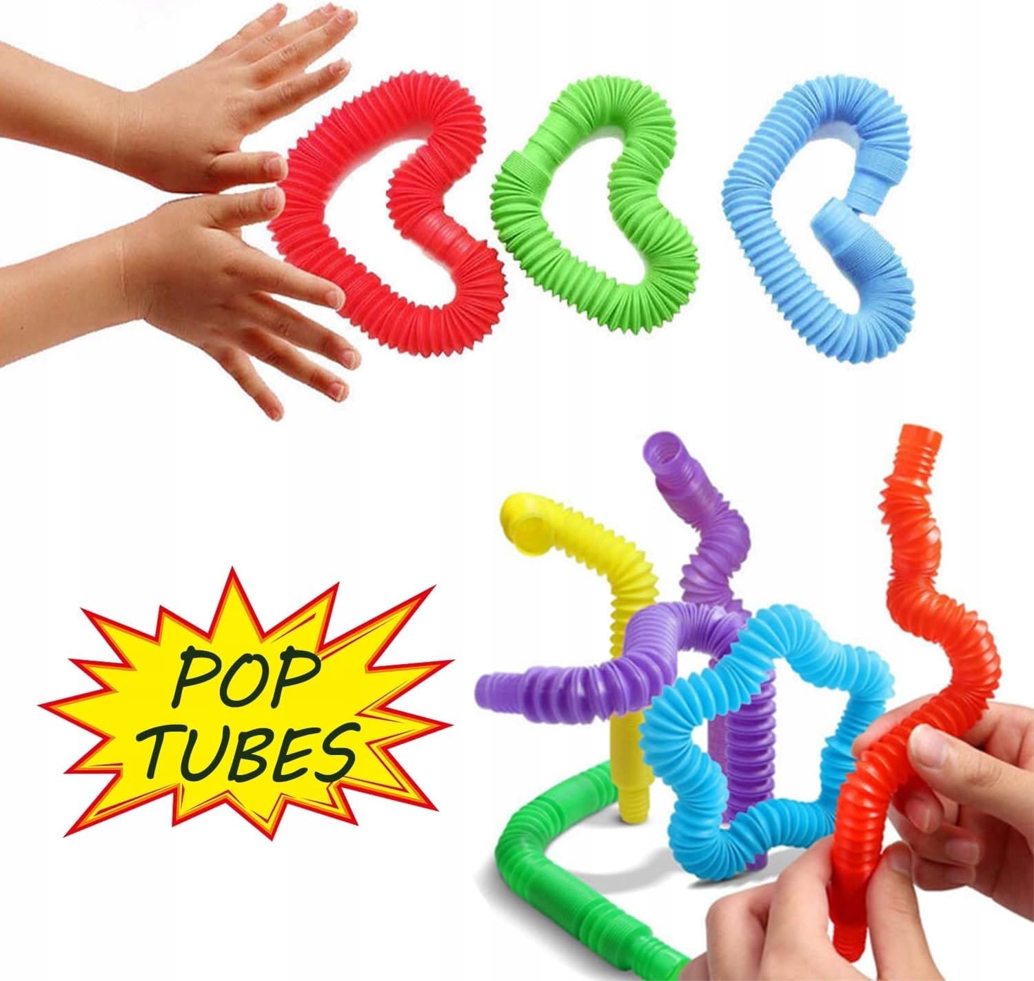Rurki Tuby Sensoryczne Dla Dzieci Do Zabawy Zestaw 10 szt Tuby Pop