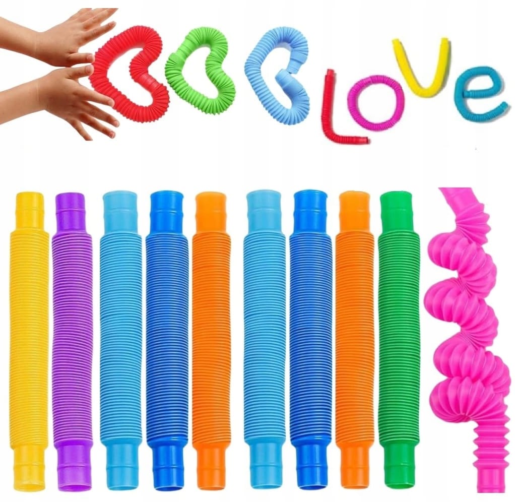 Rurki Tuby Sensoryczne Dla Dzieci Do Zabawy Zestaw 10 szt Tuby Pop