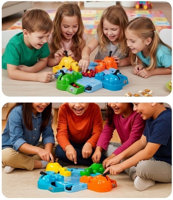 Gra Zręcznościowa Głodne Hipcie Dla Rodziny Dzieci Zabawka Hungry Hippo