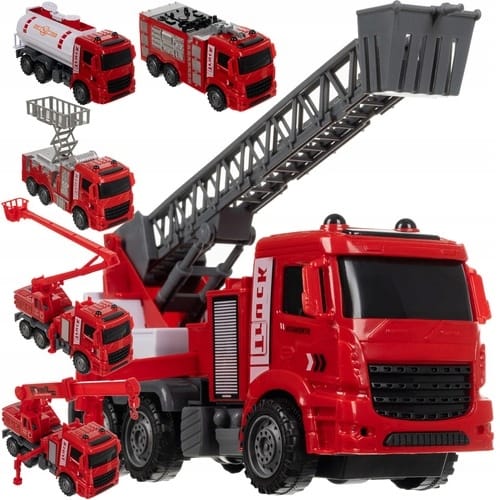 Wóz Strażacki Dla Dzieci Iso Trade Straż Pożarna Duży Zestaw 6 szt Zabawka