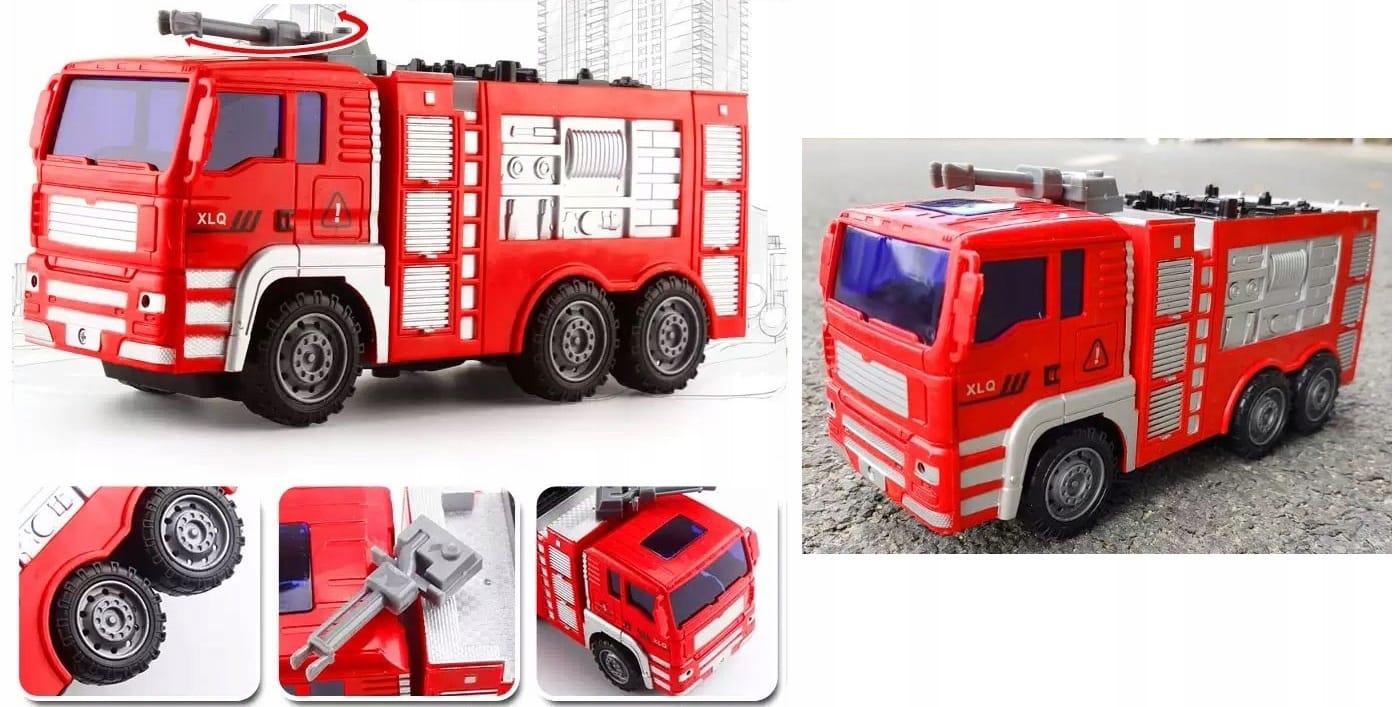 Wóz Strażacki Dla Dzieci Iso Trade Straż Pożarna Duży Zestaw 6 szt Zabawka