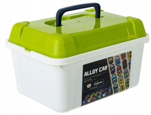 Samochodziki Resoraki Z Napędem 50 szt Metalowych Aut + Organizer