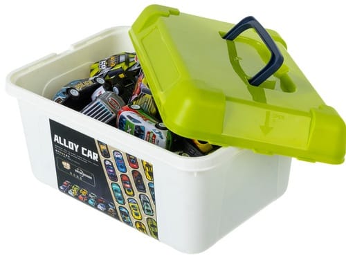 Samochodziki Resoraki Z Napędem 50 szt Metalowych Aut + Organizer