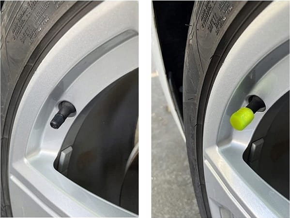 4 X Nakrętki Świecące Fluorescencyjne Na Wentyl Koło Samochodowy Auto Rower