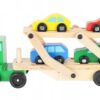 Laweta Ciężarówka Tir Drewniana Składana Zestaw + 4 Auta Autka Samochodziki