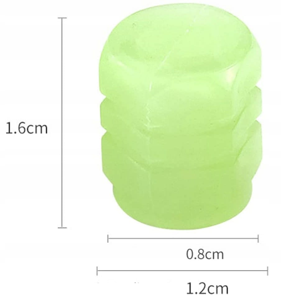 4 X Nakrętki Świecące Fluorescencyjne Na Wentyl Koło Samochodowy Auto Rower
