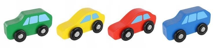 Laweta Ciężarówka Tir Drewniana Składana Zestaw + 4 Auta Autka Samochodziki