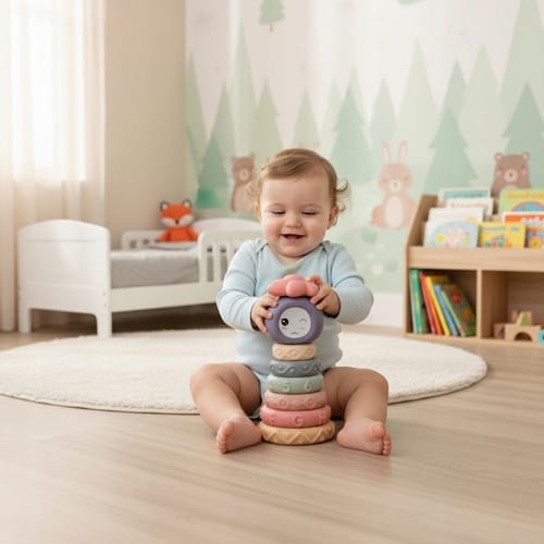 Klocki Sensoryczne Dla Dzieci Gumowe Miękkie Kreatywne Wieża Montessori 8el