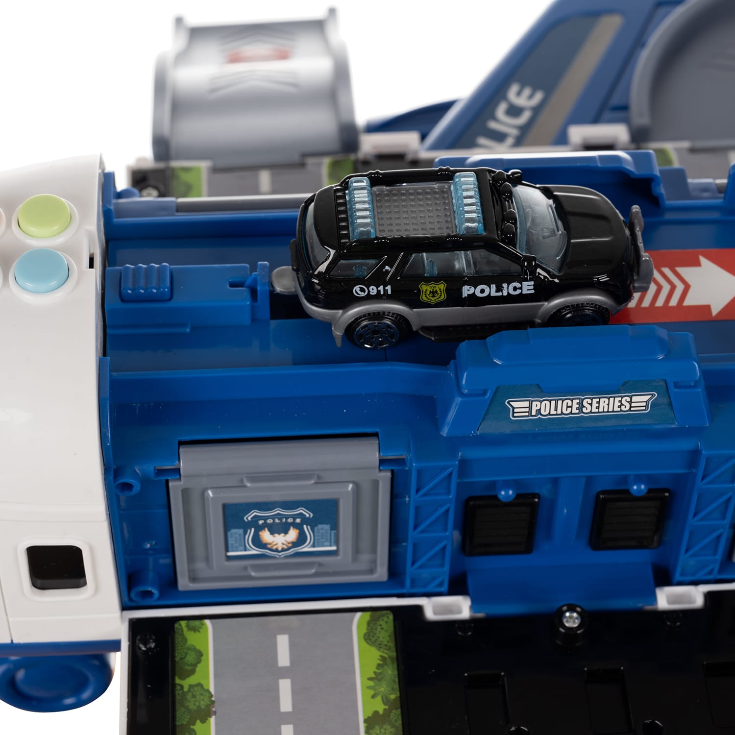 Interaktywny Samolot Policja Rozkładany Parking Auta Dzwig Zestaw Prezent