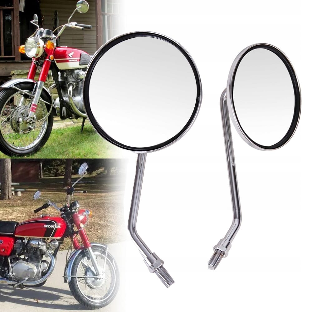 Lusterka Chrom Kpl Wfm Junak Shl Wsk Romet Okrągłe M10 X2