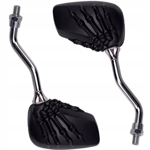 Lusterka Chrom Motocykl Ręka Szkieletu Kościotrup