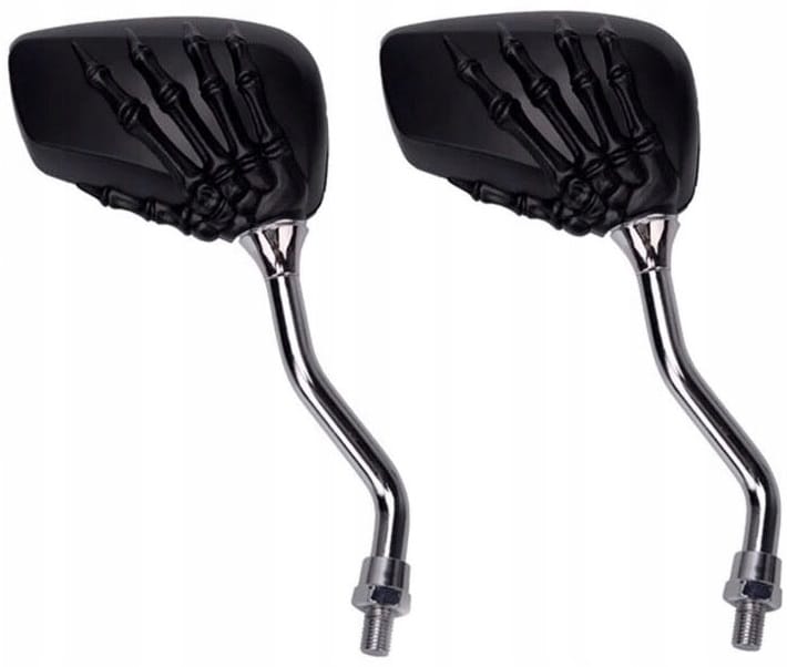 Lusterka Chrom Motocykl Ręka Szkieletu Kościotrup