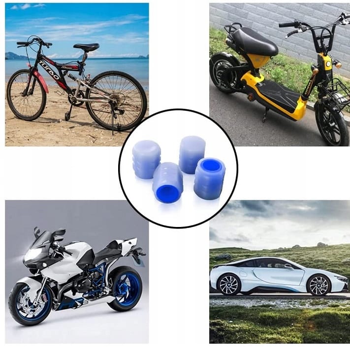 4 X Nakrętki Świecące Fluorescencyjne Na Wentyl Koło Samochodowy Auto Rower