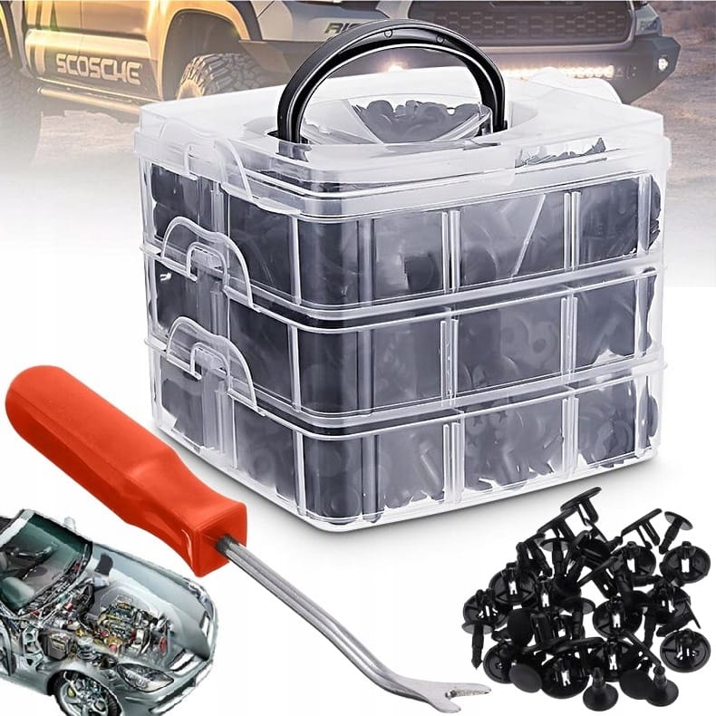 Kołki Spinki Klipsy Rozporowe Samochodowe 625 szt