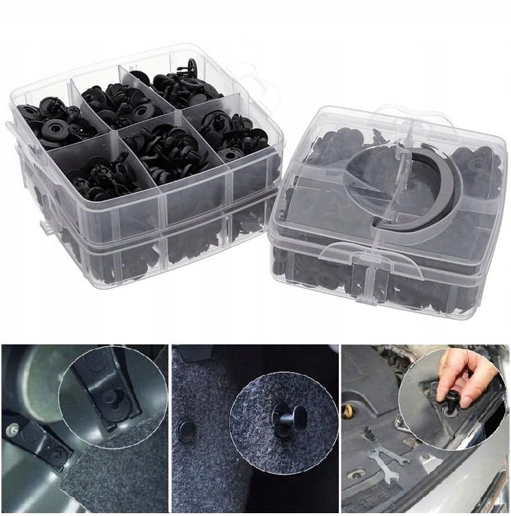 Kołki Spinki Klipsy Rozporowe Samochodowe 625 szt