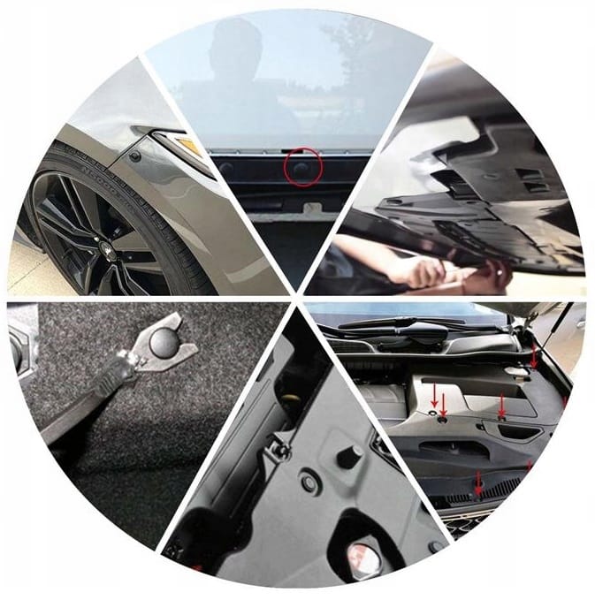 Kołki Spinki Klipsy Rozporowe Samochodowe 625 szt