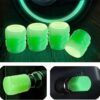 4 X Nakrętki Świecące Fluorescencyjne Na Wentyl Koło Samochodowy Auto Rower