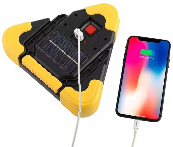 Trójkąt Ostrzegawczy Led Powerbank Latarka Sos Pane Solanry Do Samochodu