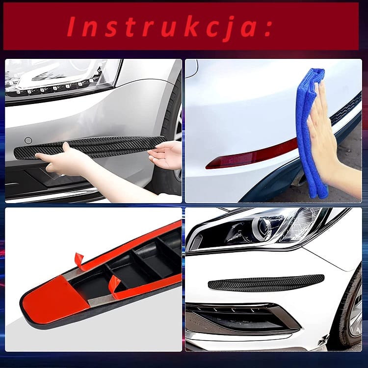 2x Listwa Ochronna Zderzaka Cabron Odboje 40cm Antykolizyjne Gumowe Listwy