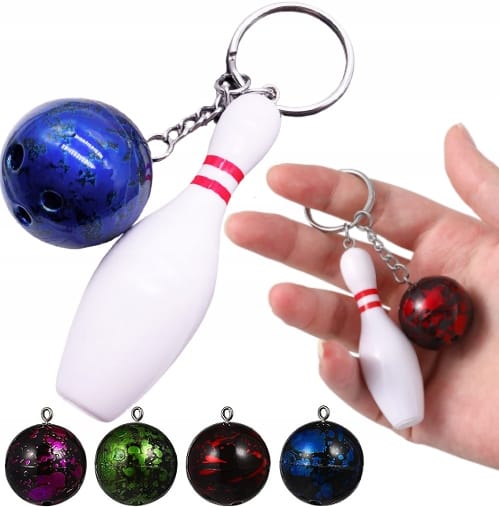 Brelok Kręgle Breloczek Bowling Kula + Kręgiel 3d