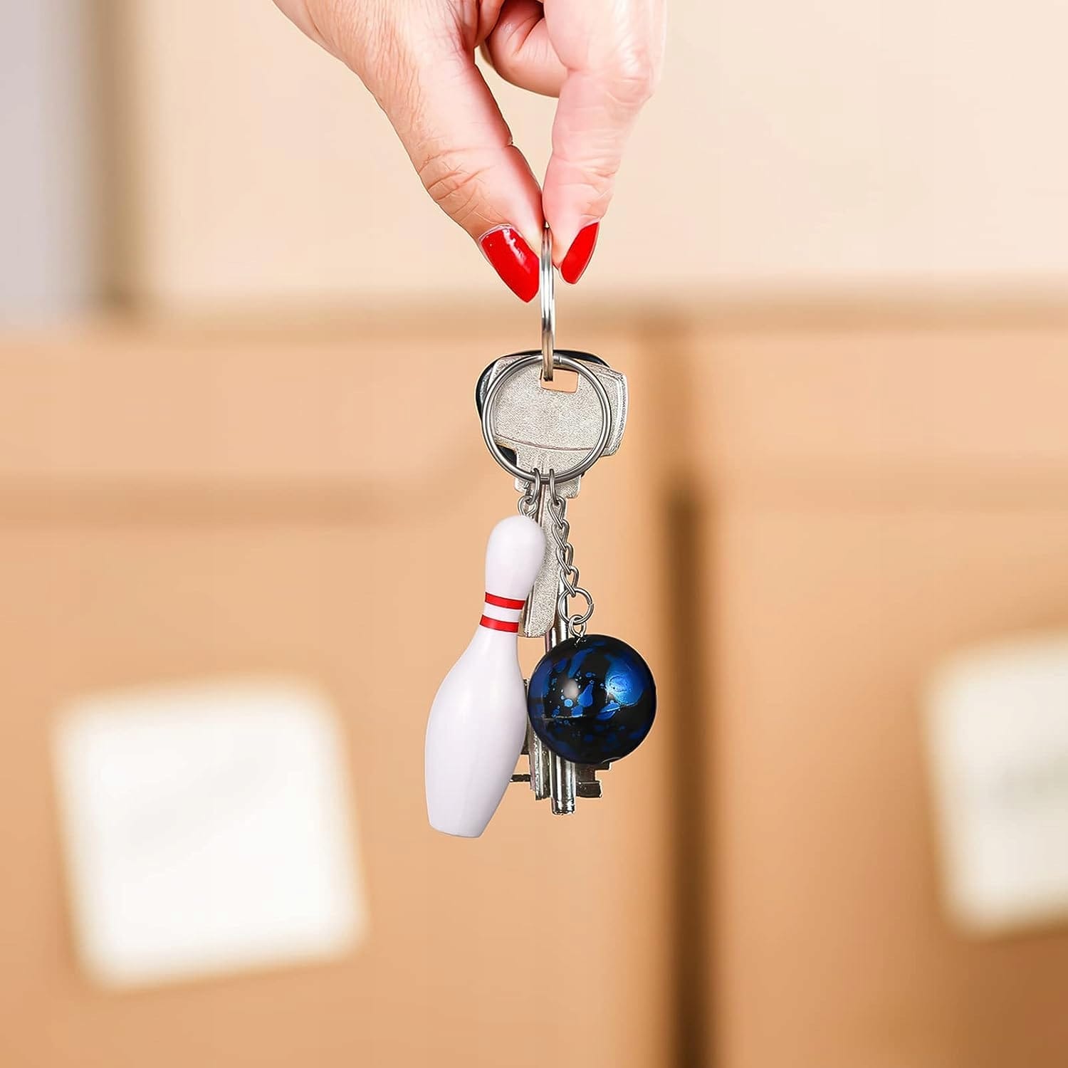 Brelok Kręgle Breloczek Bowling Kula + Kręgiel 3d