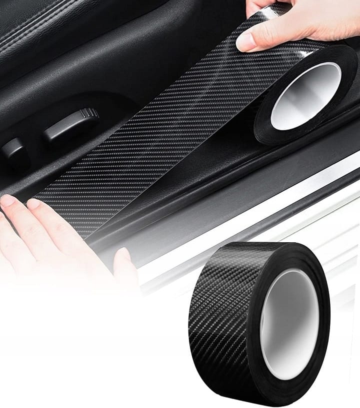 Taśma Ochronna Folia Samoprzylepna Carbon Na Progi Drzwi Carbonowa 5cm X 5m