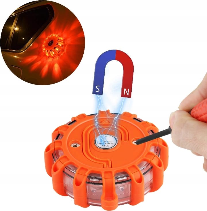 Lampa Ostrzegawcza Flara Kogut Stroboskop Błyskowa Led Magnes Hak Dysk