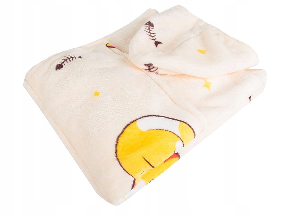 Koc Bluza Oversize Gruba Kocobluza 2w1 Xxl Wzór Kotki Futrzak Bluzo Koc