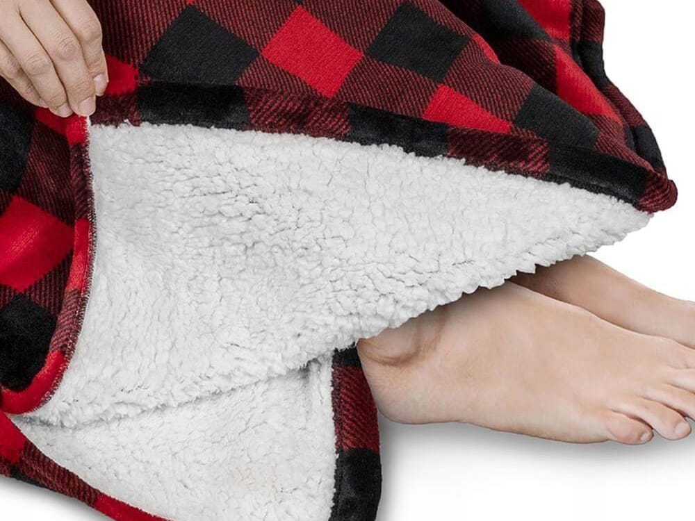 Kocobluza Z Kapturem Koc Flanelowy Bluza Polarowa Uniwersalna Z Kieszenią