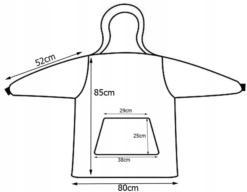 Kocobluza Z Kapturem Koc Flanelowy Bluza Polarowa Uniwersalna Z Kieszenią