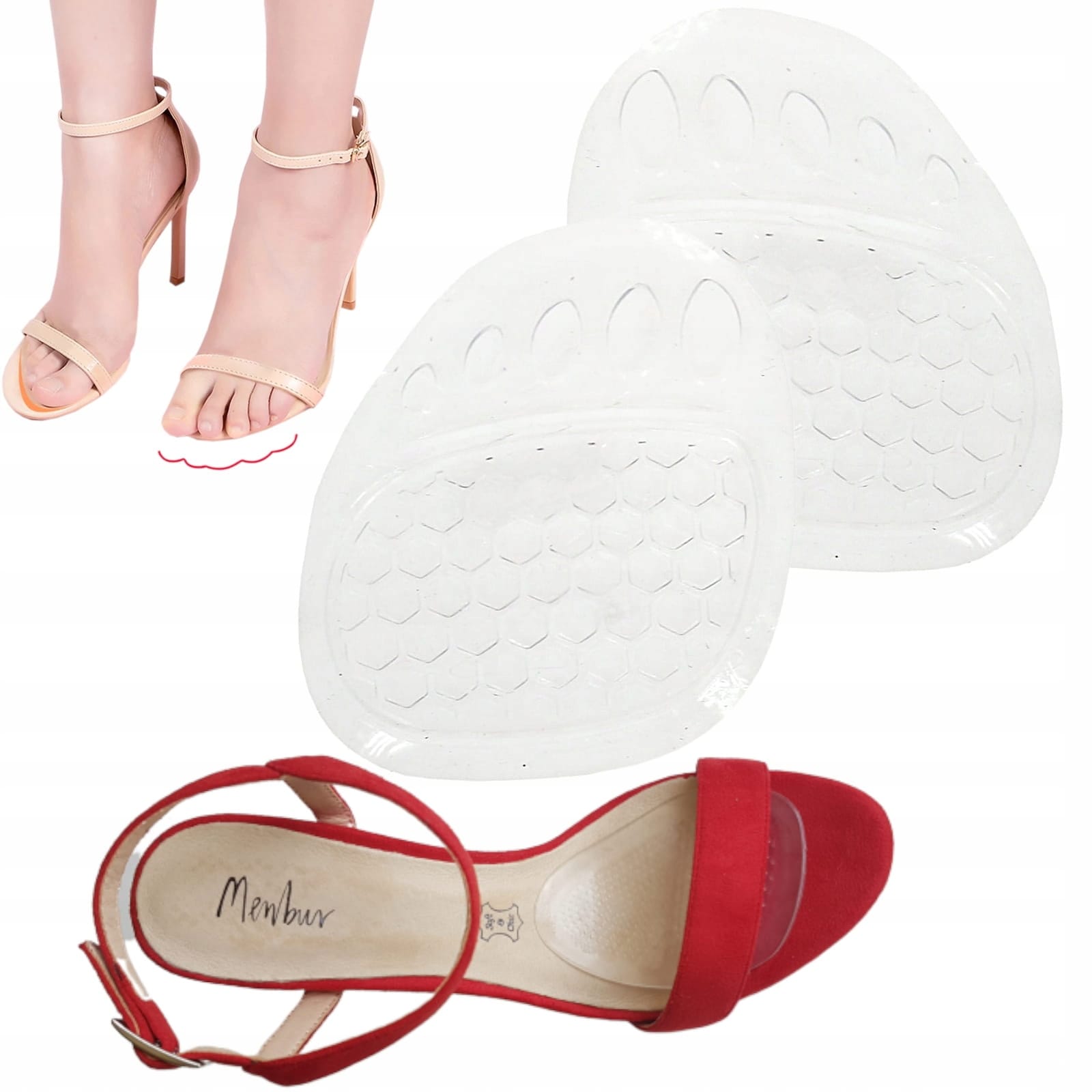 Podkładki Wkładki Żelowe Śródstopia Miękkie Do Butów Wklejane 2 Sztuki