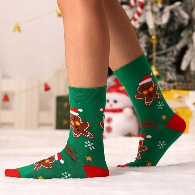 Skarpety Święteczne Ciastko Bawełniane Święta Wesołe Kolorowe Prezent 36-42