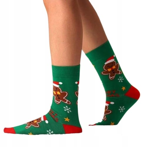 Skarpety Święteczne Ciastko Bawełniane Święta Wesołe Kolorowe Prezent 36-42