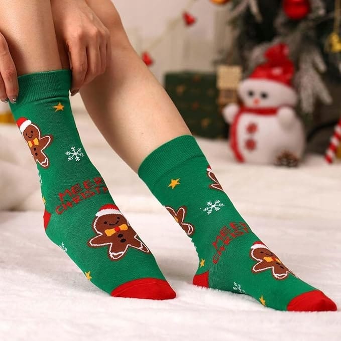 Skarpety Święteczne Ciastko Bawełniane Święta Wesołe Kolorowe Prezent 36-42