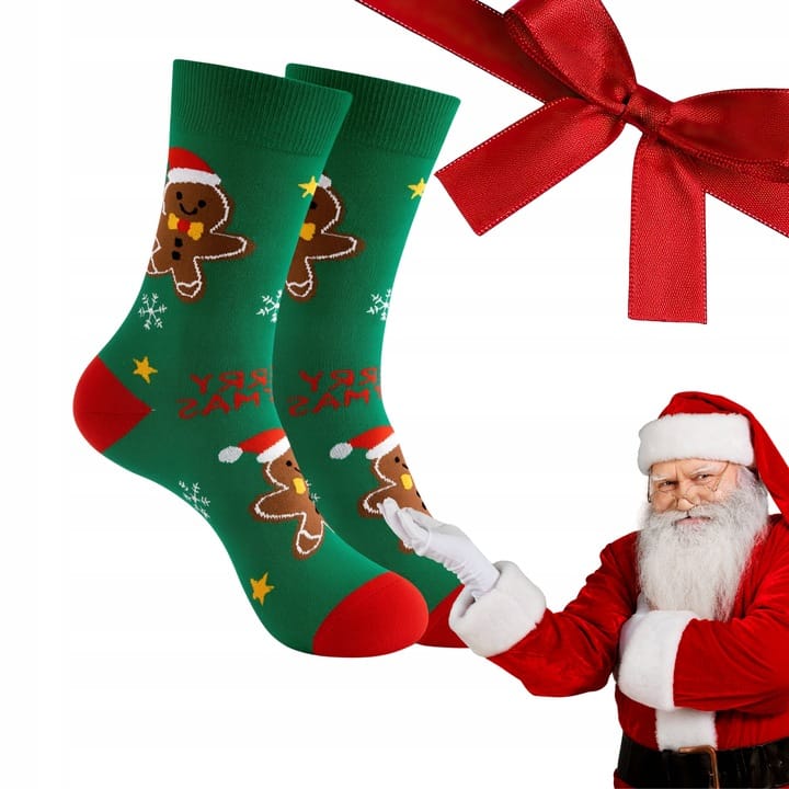 Skarpety Święteczne Ciastko Bawełniane Święta Wesołe Kolorowe Prezent 36-42