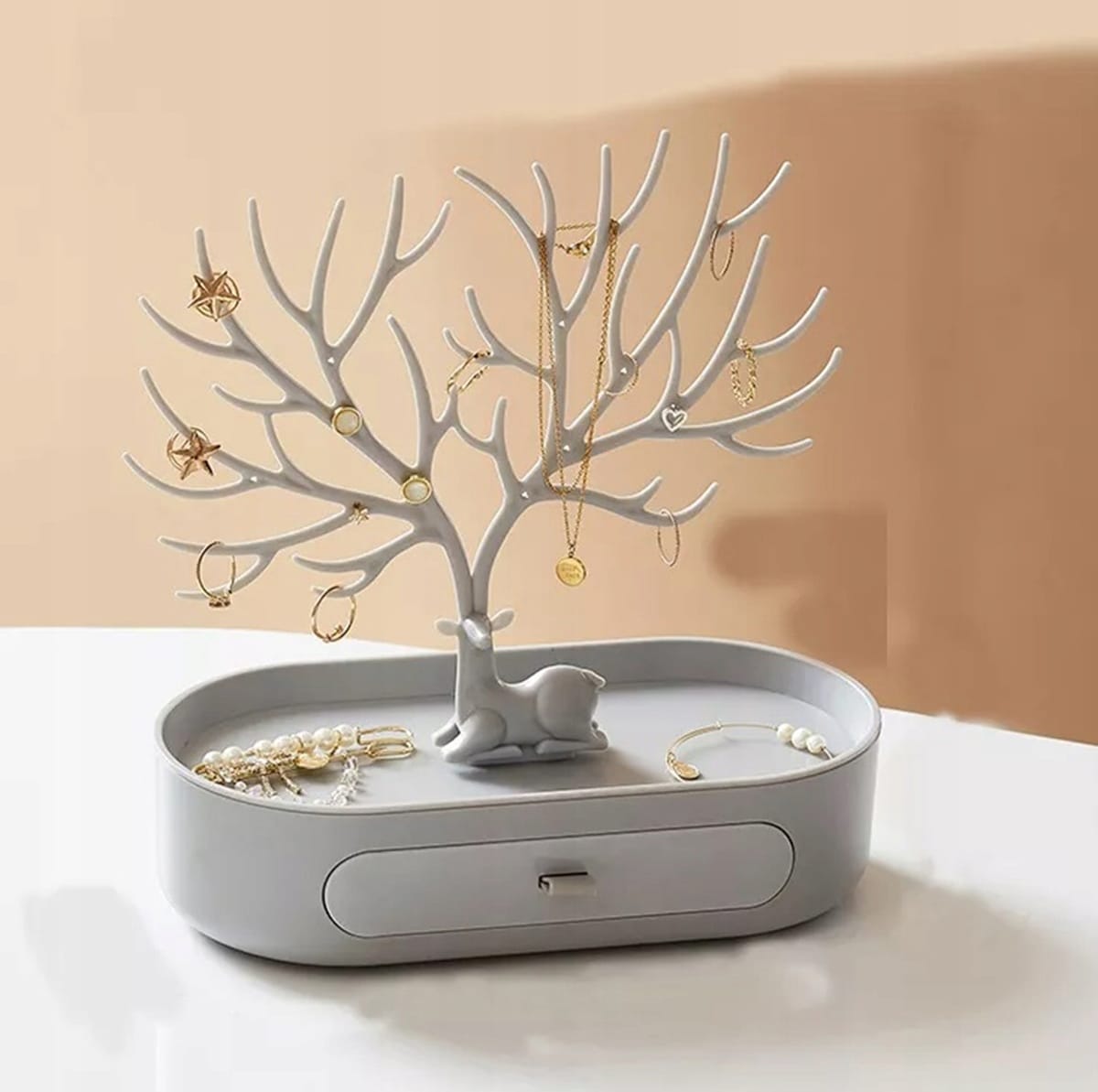 Ekspozytor Na Biżuterię Bransoletki Kolczyki Stojak Jeleń Organizer Drzewko