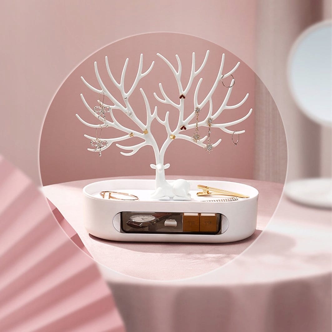 Ekspozytor Na Biżuterię Bransoletki Kolczyki Stojak Jeleń Organizer Drzewko