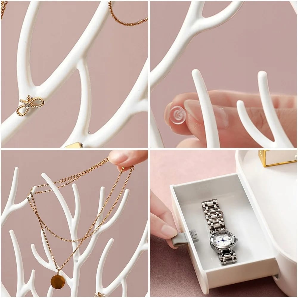 Ekspozytor Na Biżuterię Bransoletki Kolczyki Stojak Jeleń Organizer Drzewko