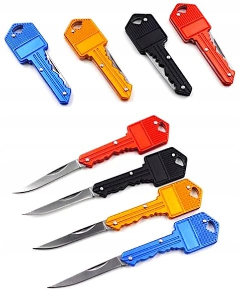 Klucz Brelok Nóż Scyzoryk Nożyk Składany Kluczyk Niebieski
