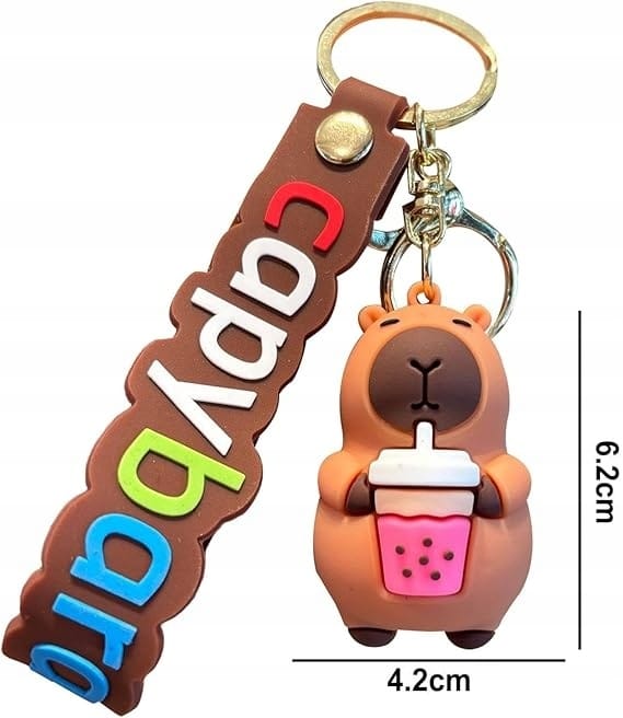 Brelok Do Kluczy Zawieszka Do Torby Breloczek Kapibara Capybara Bubble Tea