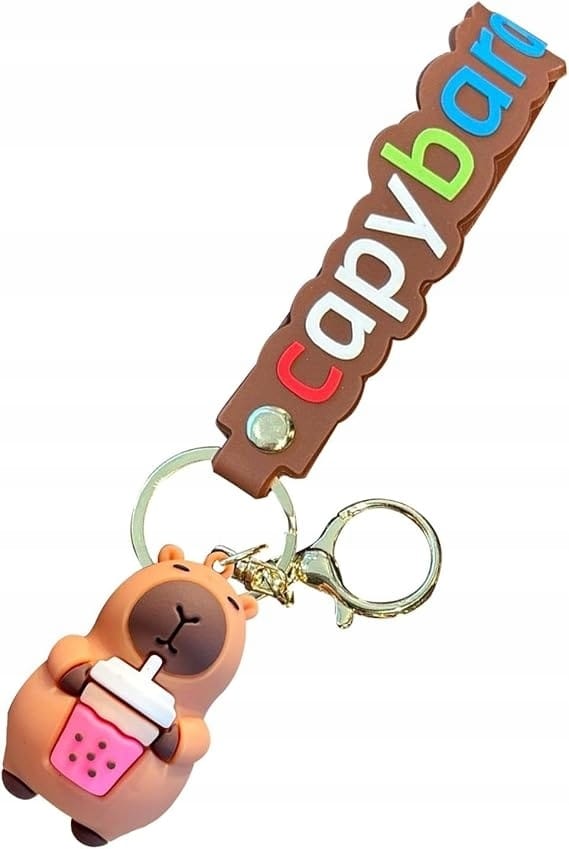 Brelok Do Kluczy Zawieszka Do Torby Breloczek Kapibara Capybara Bubble Tea
