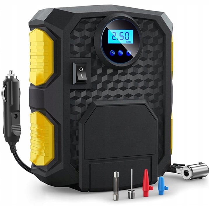 Sprężarka Kompresor Samochodowy Pompka 12v Led 10bar 120w Led Lcd Końcówki