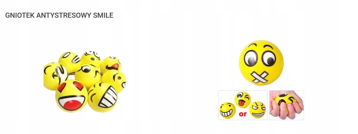Gniotek Smile Piłeczka Antrystrsowa Uśmiech Relaks
