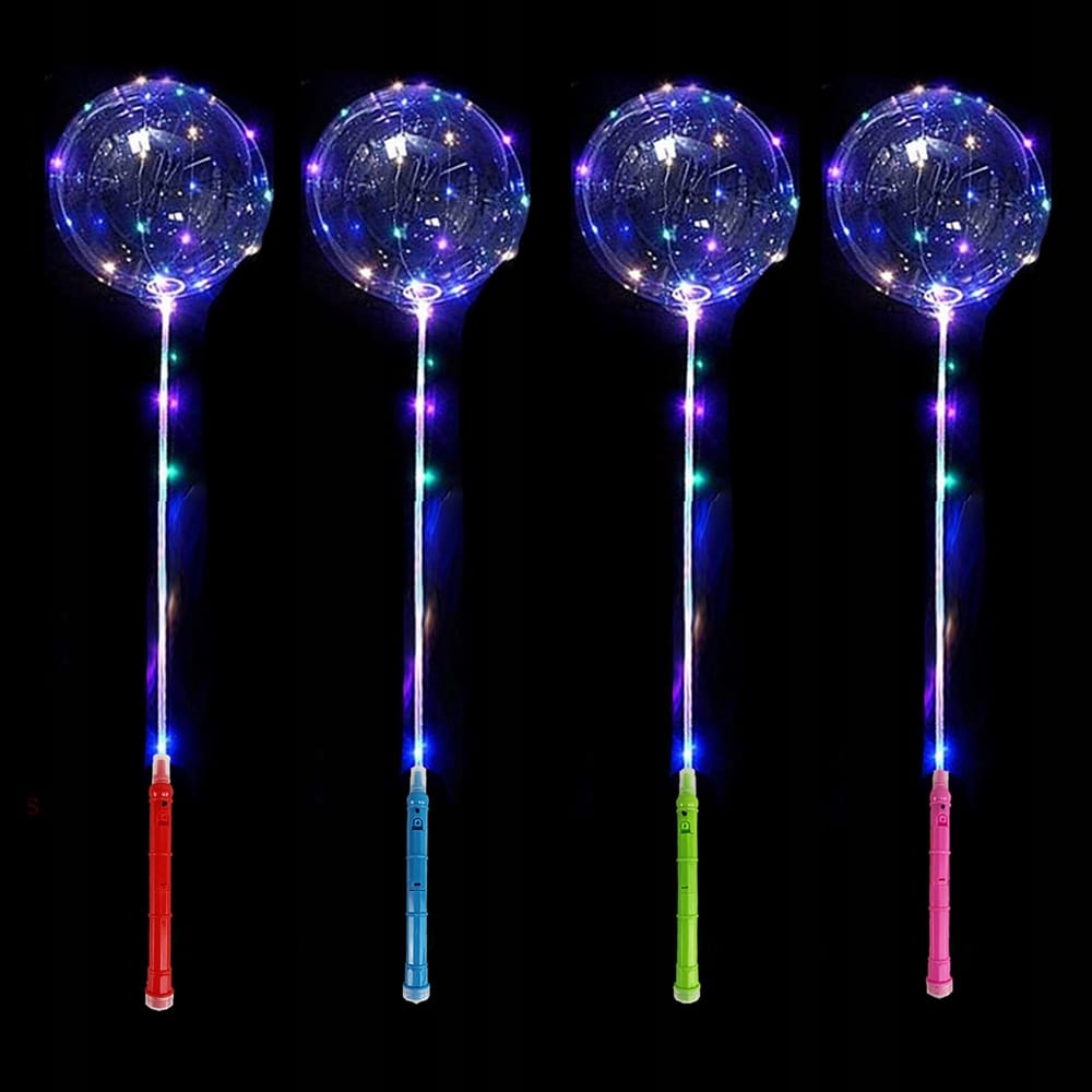 Kolorowy Balon Led Świecący Duży Mocny Światełka Na Patyku Dekoracja Świeci