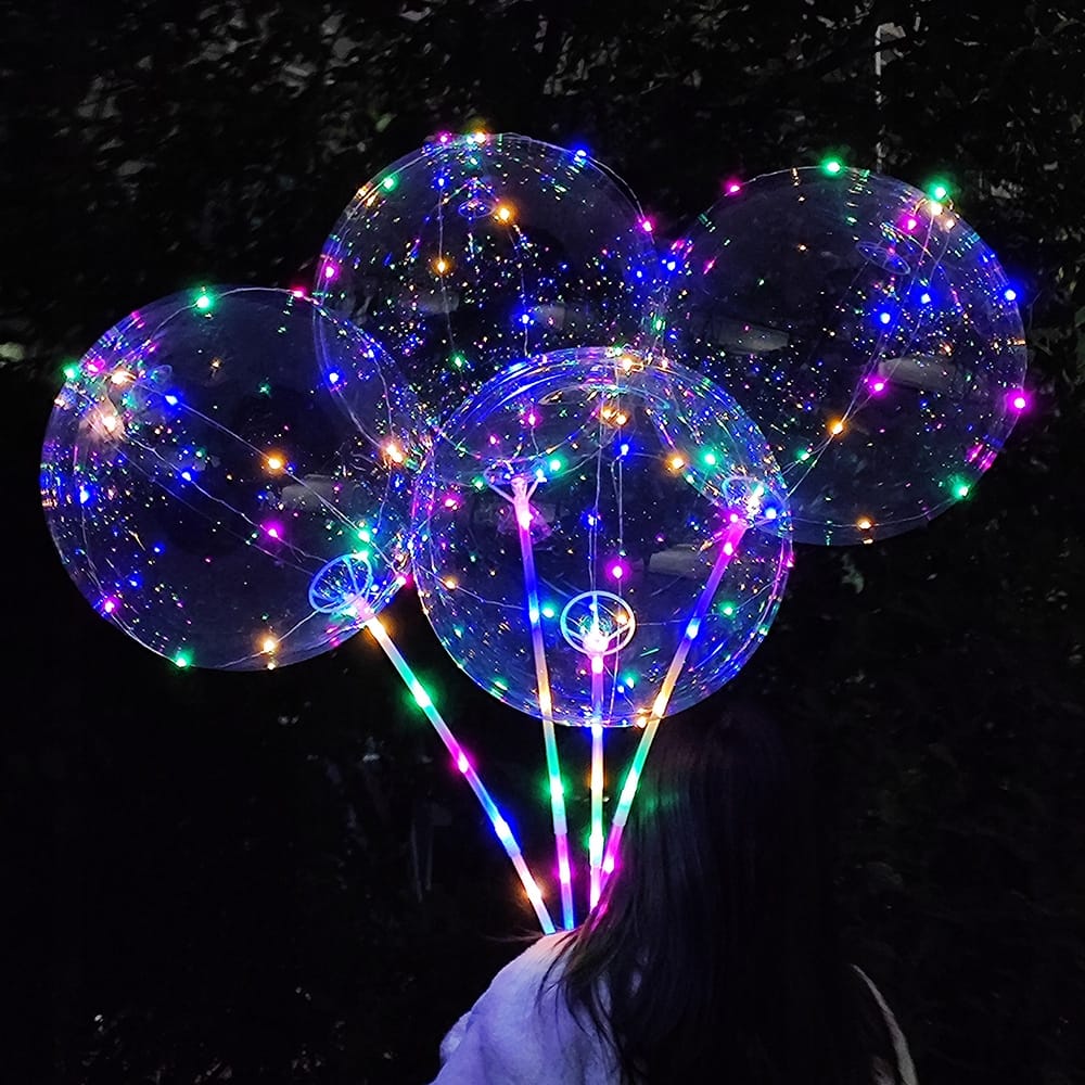 Kolorowy Balon Led Świecący Duży Mocny Światełka Na Patyku Dekoracja Świeci