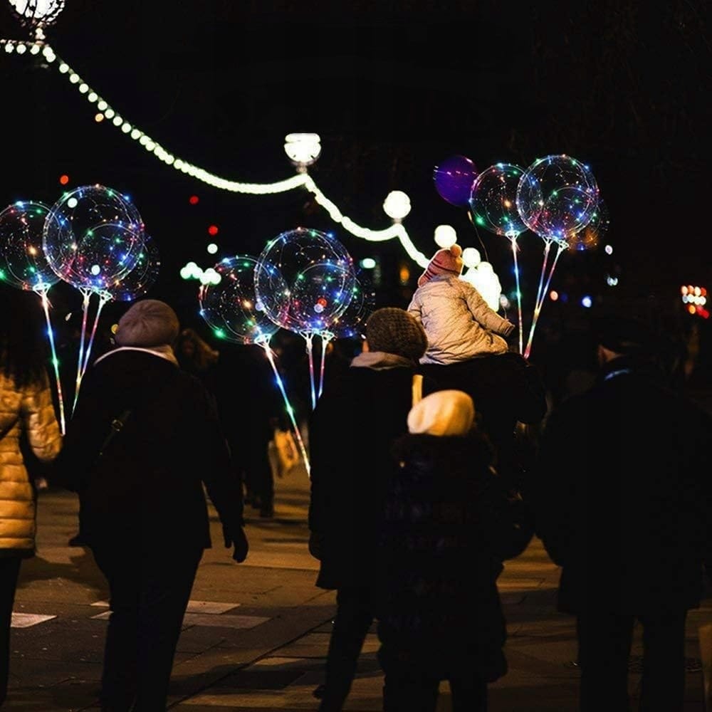 Kolorowy Balon Led Świecący Duży Mocny Światełka Na Patyku Dekoracja Świeci