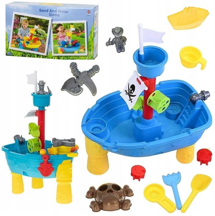 Piaskownica Stolik Wodny Dla Dzieci Stół Do Ogrodu Plaży Zabawka Wodna 17el