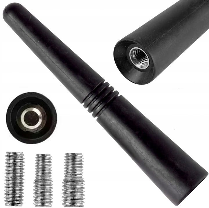 Antena Czartna Samochodowa Radiowa Bat Maszt 9cm Adaptery X 3 Adaptery
